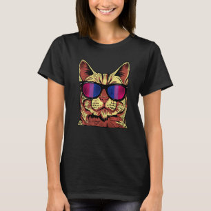 Bisexual Bi Pride Flag Cat Sun Glasses 1 T-Shirt