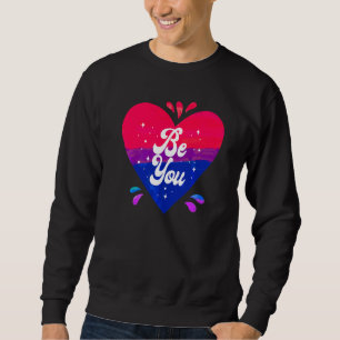 Bisexual Bi Pride Flag Heart Be You   Sweatshirt