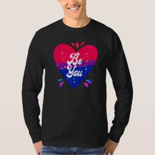 Bisexual Bi Pride Flag Heart Be You T-Shirt