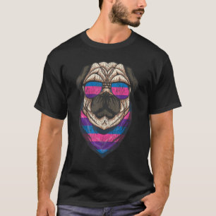 Bisexual Bi Pride Flag Pug Sun Glasses Vintage 1 T-Shirt