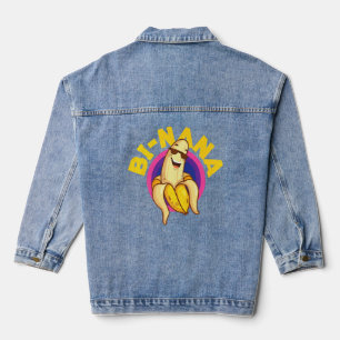Bisexual Bi Pride Flag Pun Banana Bi Nana    Denim Jacket