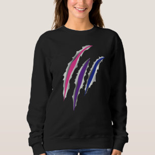 Bisexual Bi Pride Flag Scratch Scar Sweatshirt