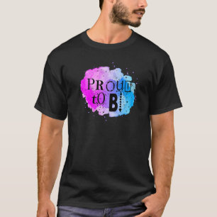 Bisexual Bi Pride Flag Watercolor Proud To Bi T-Shirt