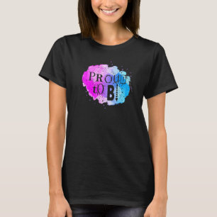 Bisexual Bi Pride Flag Watercolor Proud To Bi   T-Shirt