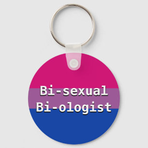 Bisexual Biologist Button Keychain