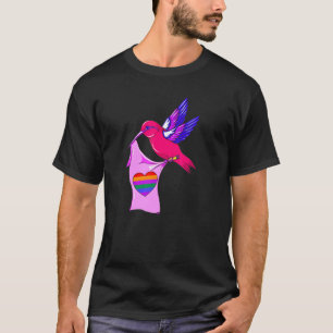 Bisexual Bird Humming Bird Bi Pride LGBTQ Rainbow  T-Shirt