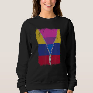 Bisexual Colombia Flag Zip Colombian Lgbt Pride Sweatshirt