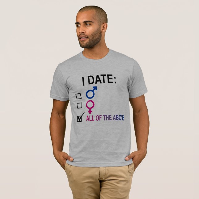 Bisexual Dating Preference Checklist T-Shirt (Front Full)