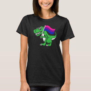 Bisexual Dinosaur Lgbt Q Cute Rex Bi Pride Flag Al T-Shirt