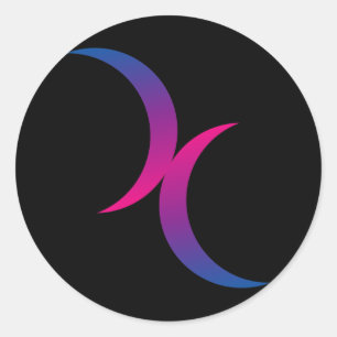 Bisexual double moons classic round sticker