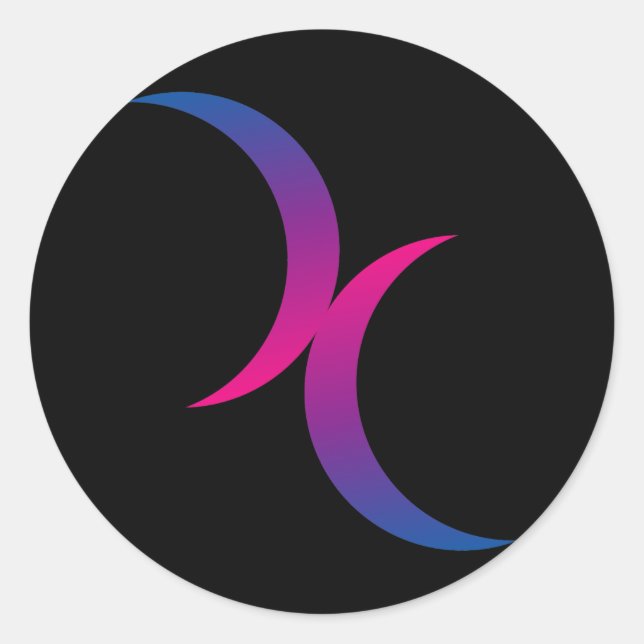 Bisexual double moons classic round sticker (Front)