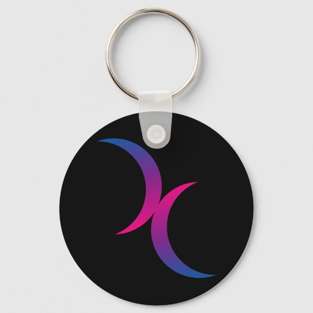 Bisexual double moons key ring (Front)