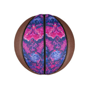 Bisexual Dragon Damask - Bi Pride Flag Colours Mini Basketball
