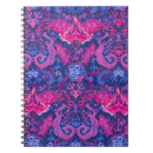 Bisexual Dragon Damask - Bi Pride Flag Colours Notebook