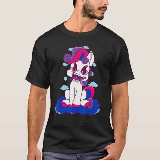 Bisexual Dragon Fire Bisexual Flag LGBT Bi Pride B T-Shirt (Front)