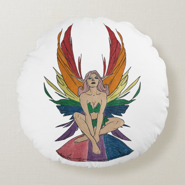 Bisexual Faerie Round Cushion (Front)