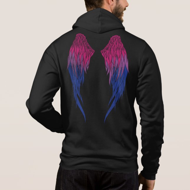Bisexual Flag - Angel Wings  Hoodie (Back)