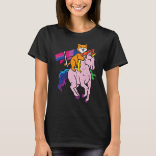 Bisexual Flag Cat Unicorn Bi Pride Month Lgbtq All T-Shirt
