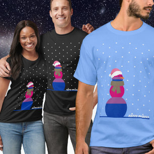 Bisexual flag christmas gift snowman outfit T-Shirt