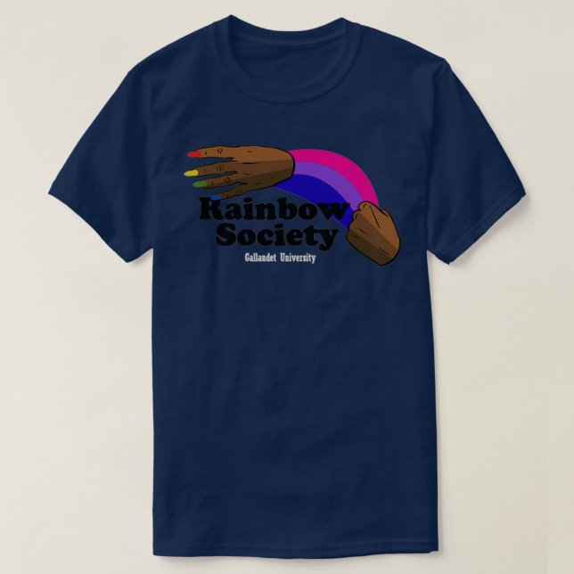 Bisexual Flag ColorsRainbow Society T-Shirt (Design Front)