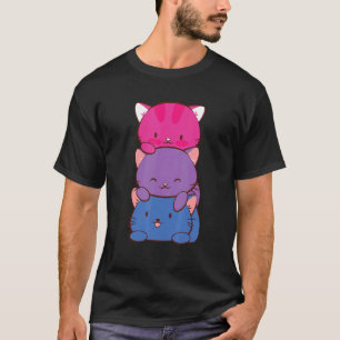 Bisexual Flag Colour Cat Subtle Bi Pride Lgbtq Aes T-Shirt