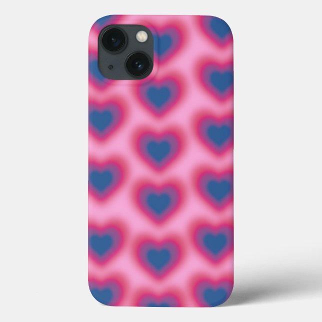 Bisexual flag colour on a blurred heart Case-Mate  iPhone Case (Back)