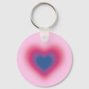 Bisexual flag colour on a blurred heart key ring