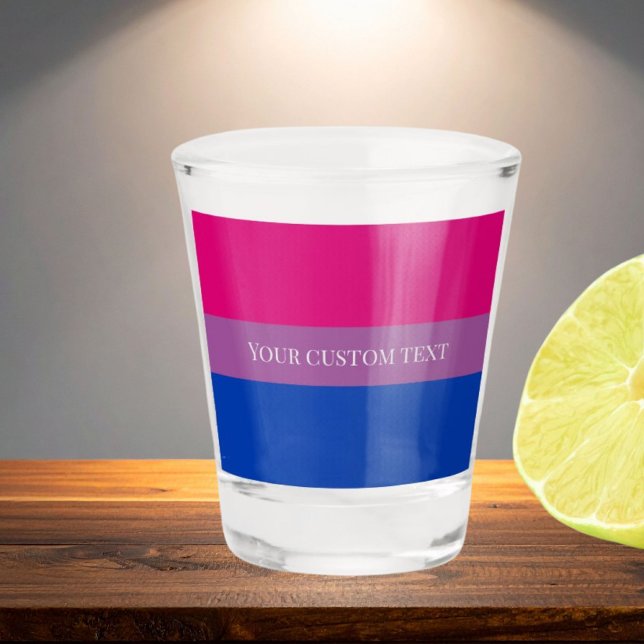 Bisexual flag custom text drinks shot glass (Creator Uploaded)