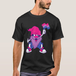 Bisexual Flag Gnome Heart Bi LGBTQ Bisexual Pride  T-Shirt