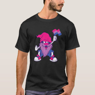 Bisexual Flag Gnome Heart Bi LGBTQ Bisexual Pride T-Shirt