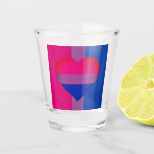Bisexual Flag Heart & Pride community /gender flag Shot Glass