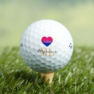 Bisexual Flag Heart & Pride Golf monogrammed /LGBT Balls