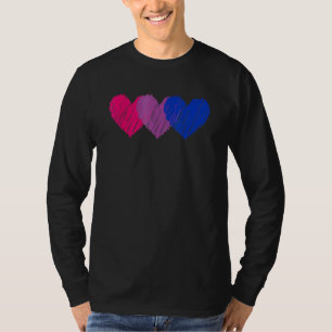 Bisexual Flag Hearts Love Lgbt Bi Pride T-Shirt
