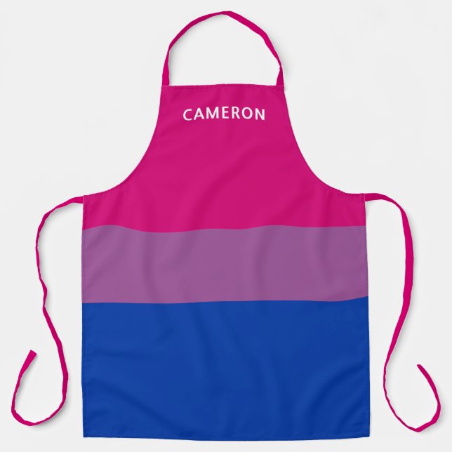 Bisexual Flag Monogrammed Apron (Front)