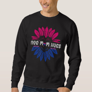 Bisexual Free Mom Hugs Sunflower Bi Pride Flag Lgb Sweatshirt