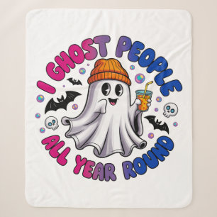 Bisexual Funny Halloween – I Ghost People Sherpa Blanket
