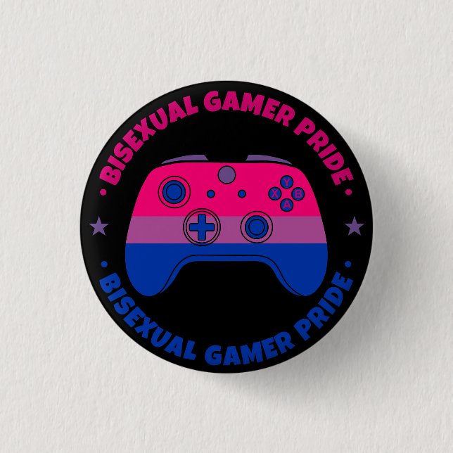 Bisexual Gamer Pride Video Game Controller 3 Cm Round Badge (Front)