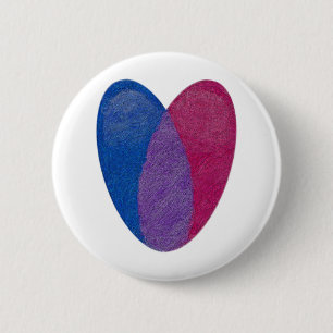 Bisexual Heart 6 Cm Round Badge