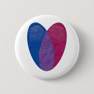 Bisexual Heart 6 Cm Round Badge