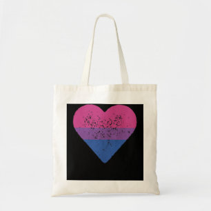 Bisexual Heart Bisexuality Bi Love Flag LGBTQ Prid Tote Bag