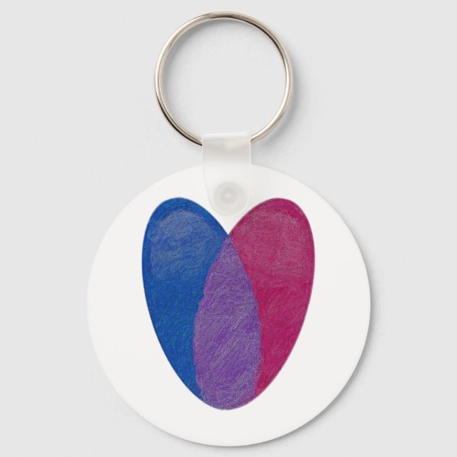 Bisexual Heart Key Ring (Front)