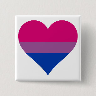 Bisexual Heart LGBTQ Pride Flag 15 Cm Square Badge