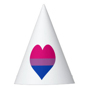 Bisexual Heart LGBTQ Pride Flag Party Hat