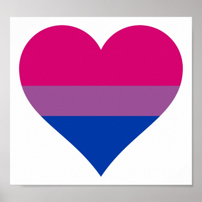 Bisexual Heart LGBTQ Pride Flag Poster (Front)