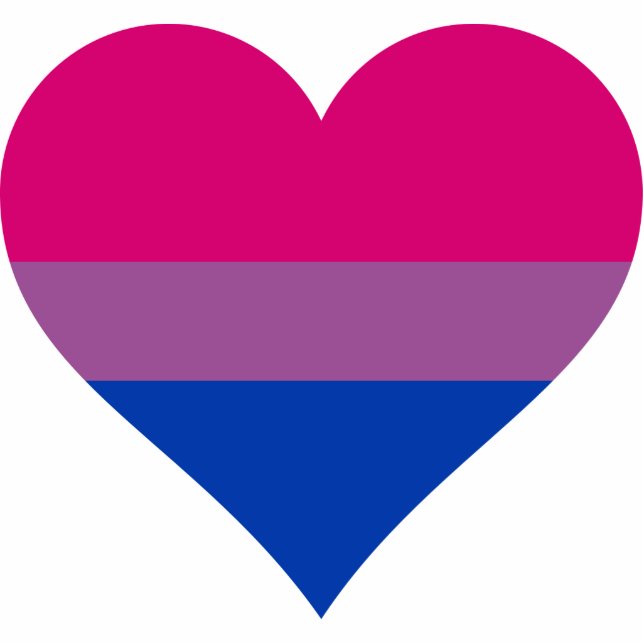 Bisexual Heart LGBTQ Pride Flag Standing Photo Sculpture (Front)