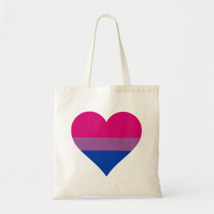 Bisexual Heart LGBTQ Pride Flag Tote Bag