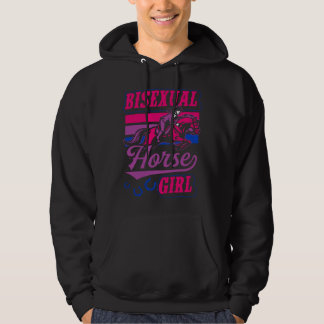 Bisexual Horse Girl Bisexual Pride Horse  Equestri Hoodie
