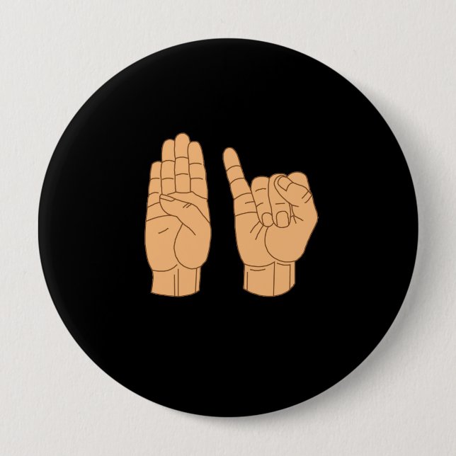 BISEXUAL in American Sign Language 10 Cm Round Badge (Front)