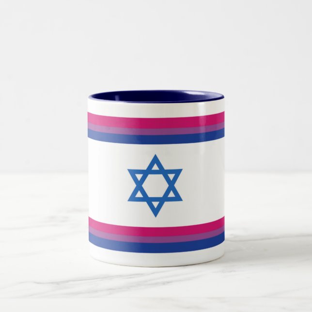 Bisexual Israel Pride Flag Small Two-Tone Coffee Mug (Center)