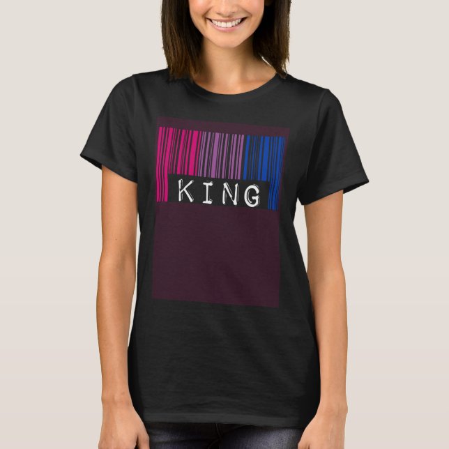 Bisexual King Barcode Trendy Bisexual Pride Flag A T-Shirt (Front)